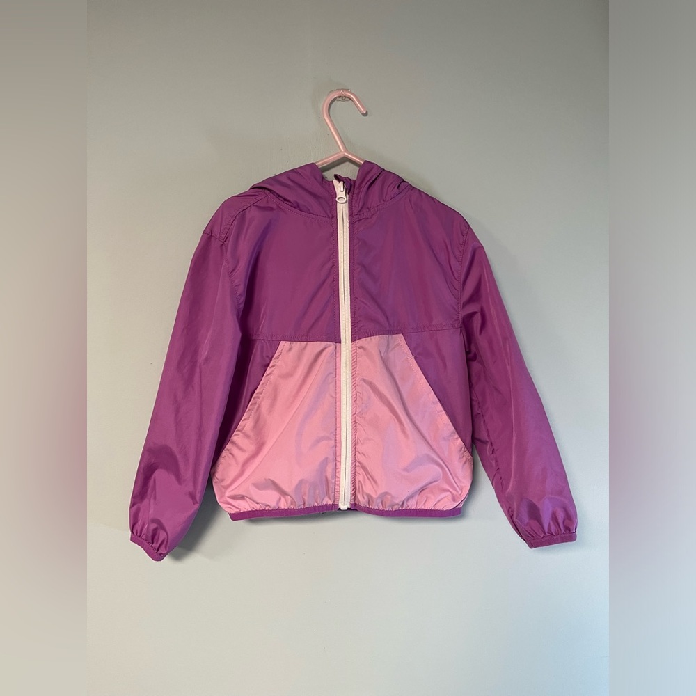 George 2 Tone Purple Zipper Windbreaker Jacket, Girl size 4-5, Summer jacket